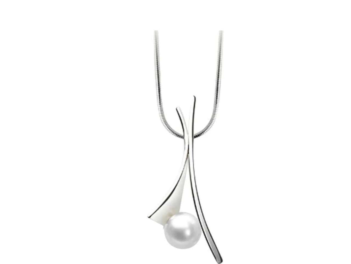 Sterling silver pearl pendant necklace, a June birthstone gift
