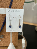 Sapphire Sterling Silver Long Stem Drop Earrings