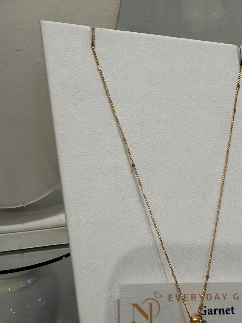 Garnet gold necklace