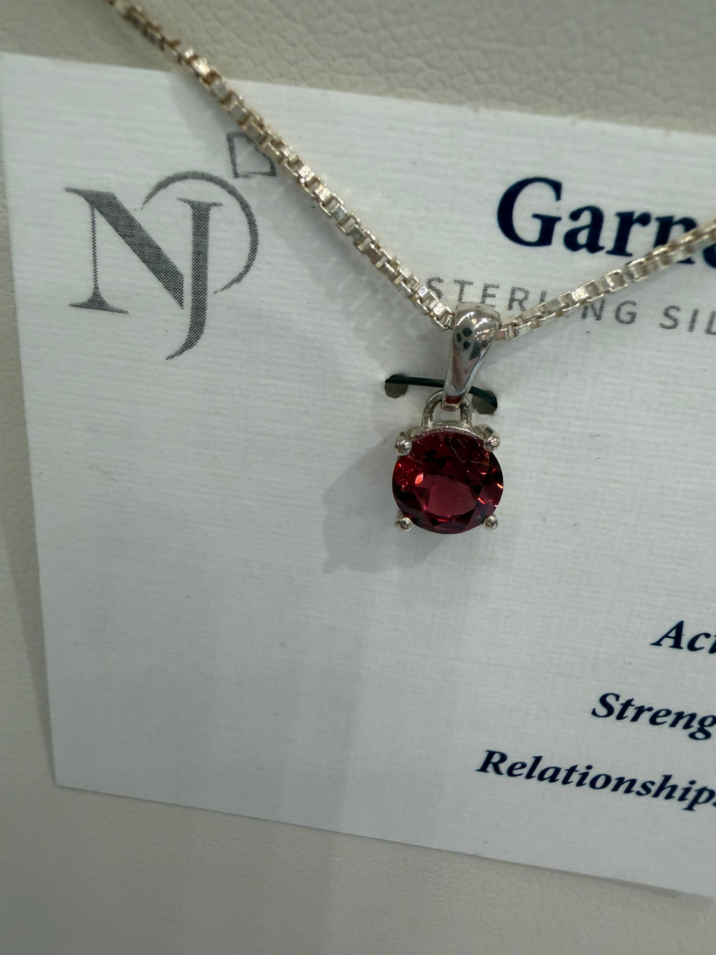 Garnet silver necklace
