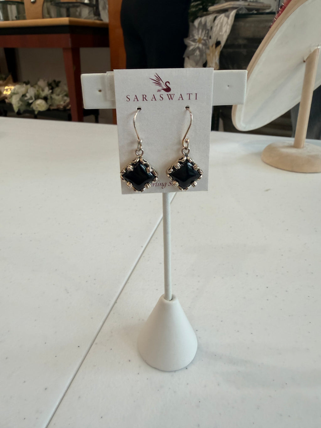 Saraswati earrings black onyx
