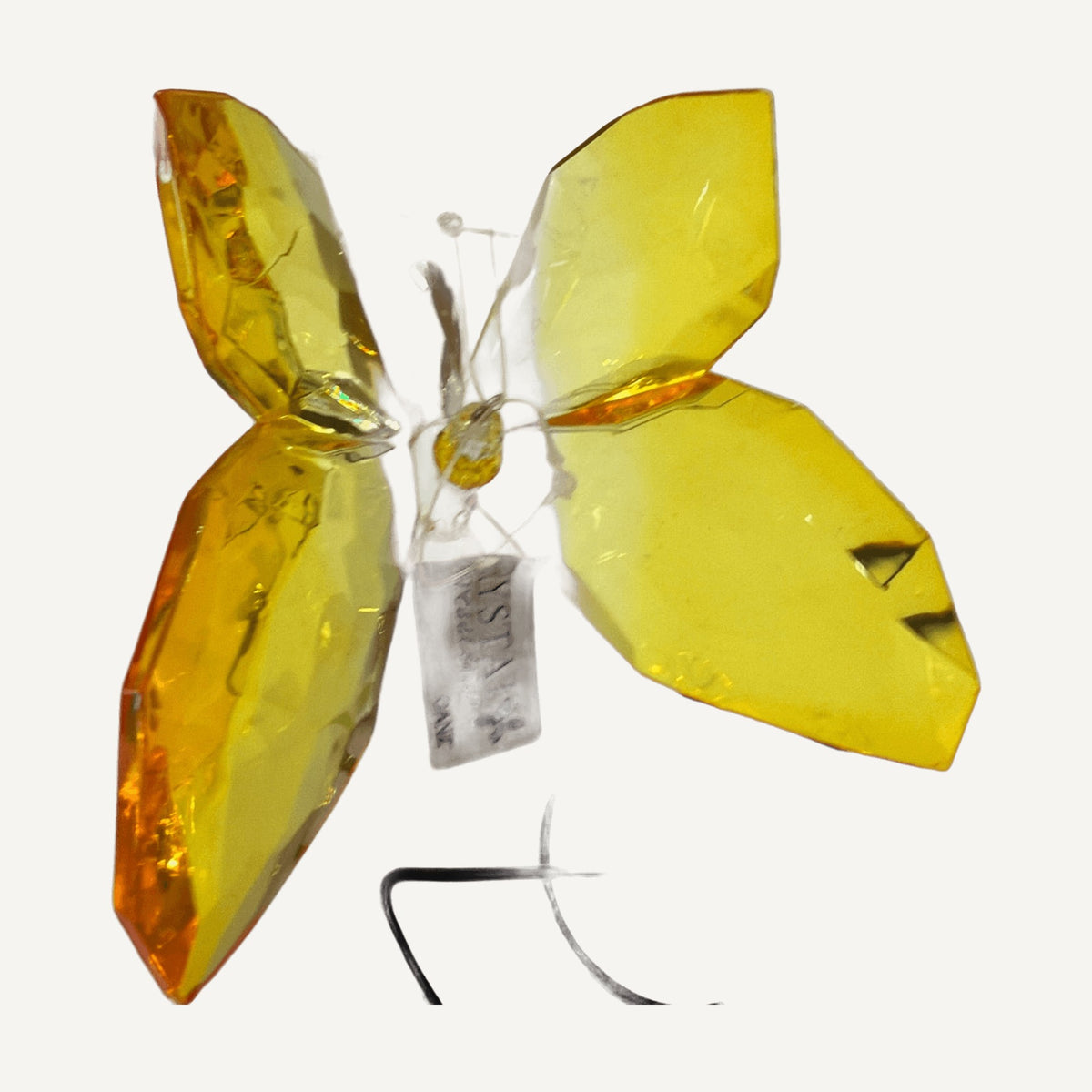Yellow faceted crystal butterfly with Ganz Crystal Expressions tag