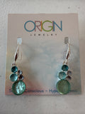Blue and green earrings