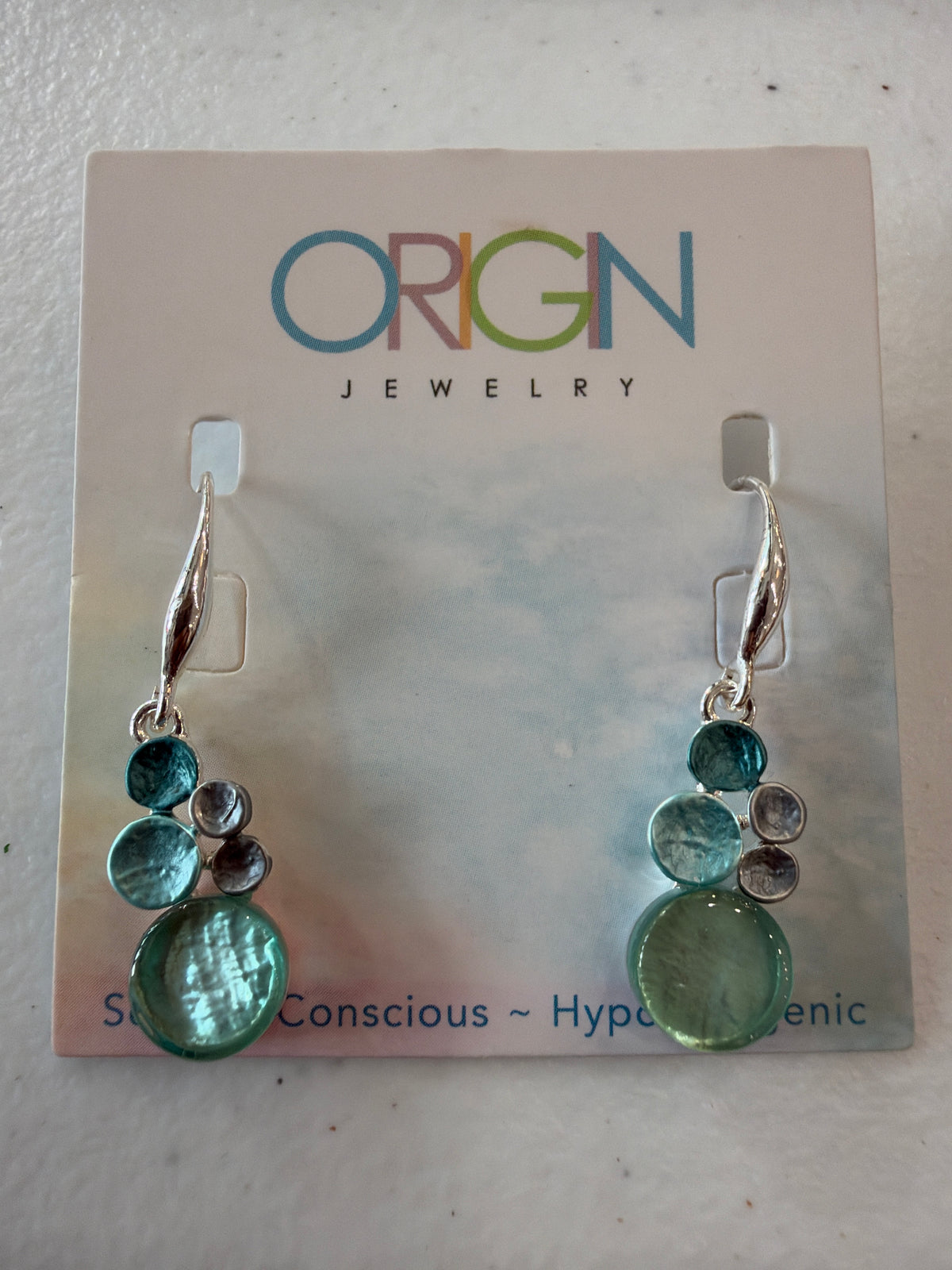 Blue and green earrings