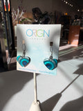 Blue heart earrings