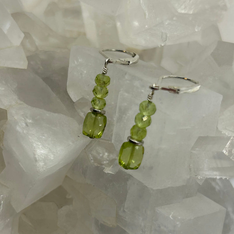 Peridot Beaded Drop Earrings, Sterling Silver Peridot Utopianorthwest