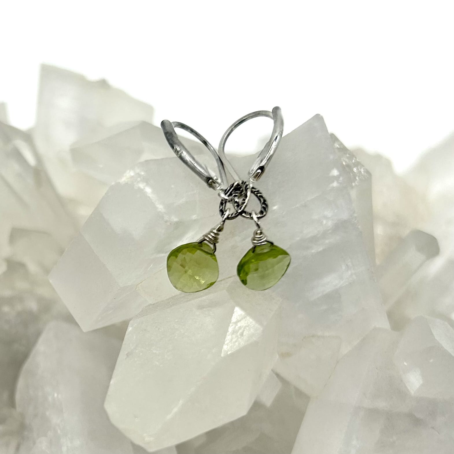 Peridot Drop Earrings, Sterling Silver Peridot Utopianorthwest