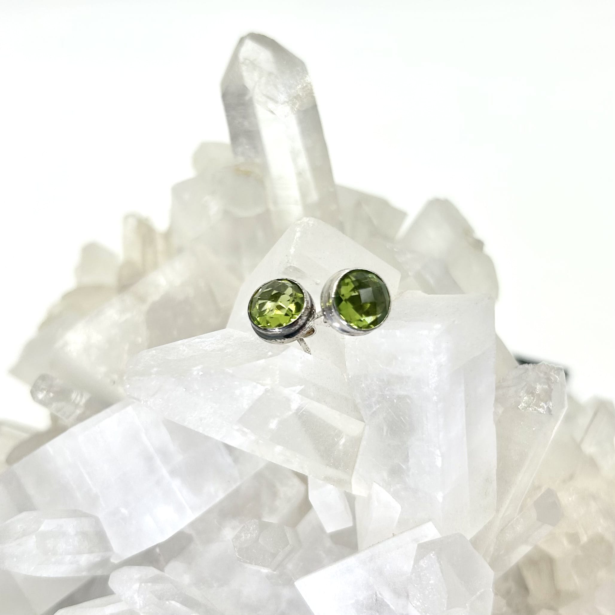 Peridot Stud Earrings, Sterling Silver Peridot Utopianorthwest