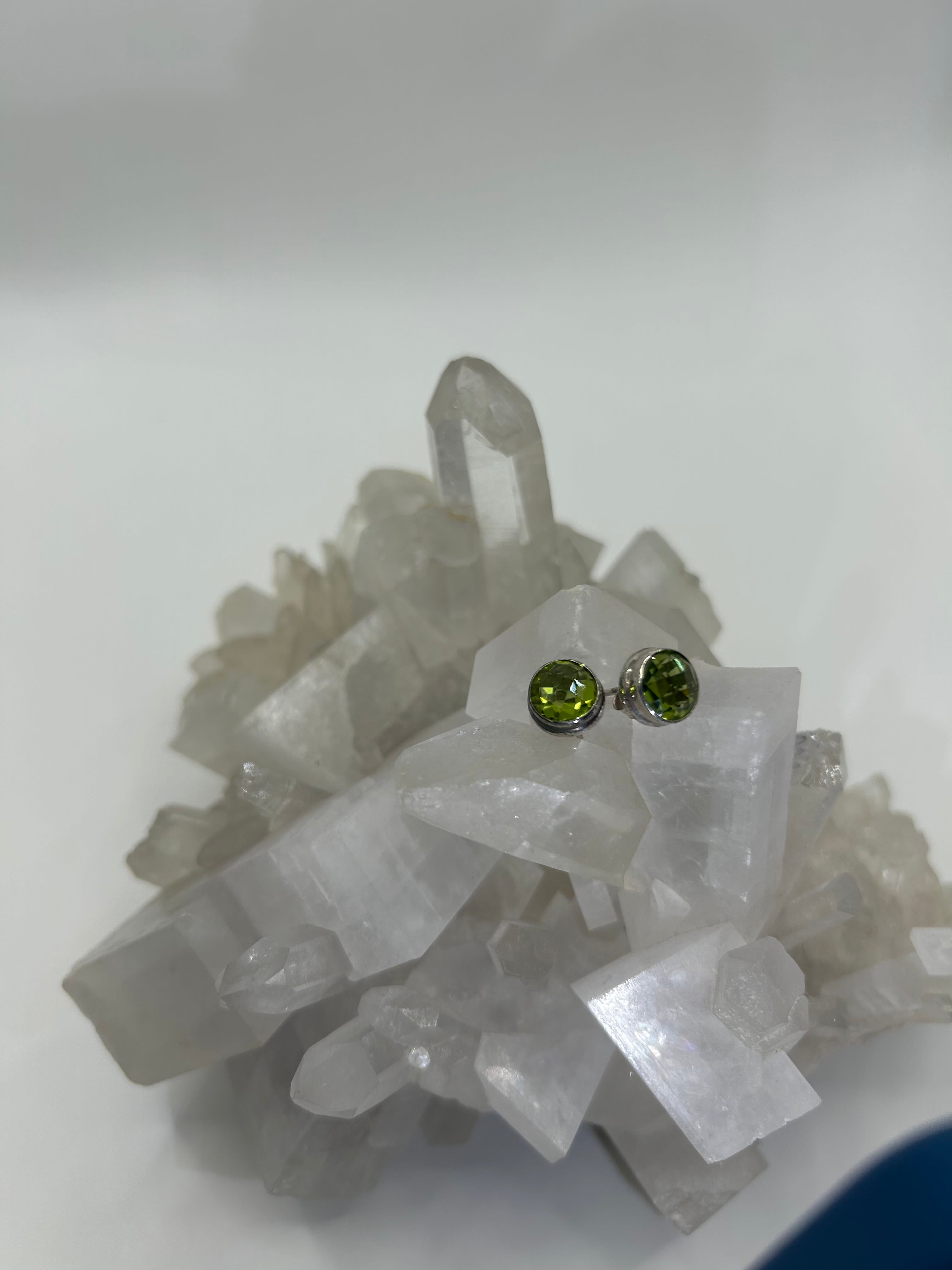 Peridot Stud Earrings, Sterling Silver Peridot Utopianorthwest