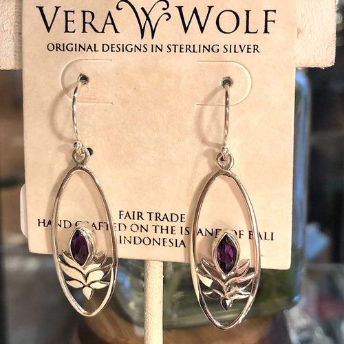 Amethyst Earrings- February Birthstone earrings Utopianorthwest 