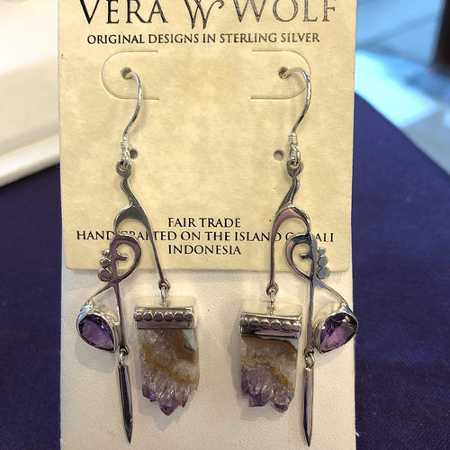 Amethyst Earrings- February Birthstone earrings Utopianorthwest 
