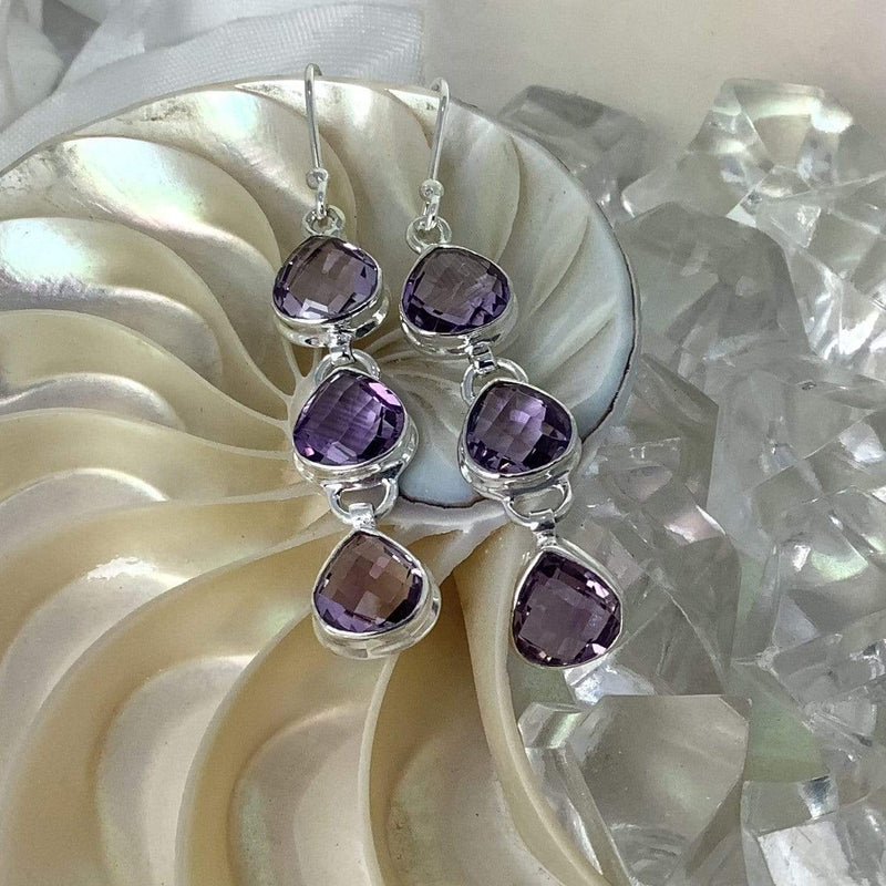 Amethyst Earrings, February Birthstone