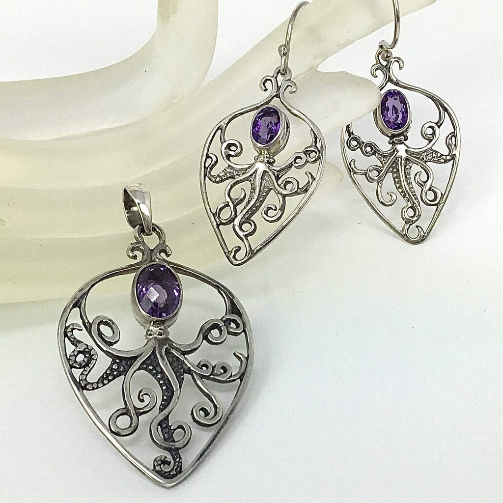 Amethyst Pendant Earring Set Utopianorthwest 