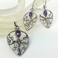Amethyst Pendant Earring Set Utopianorthwest 