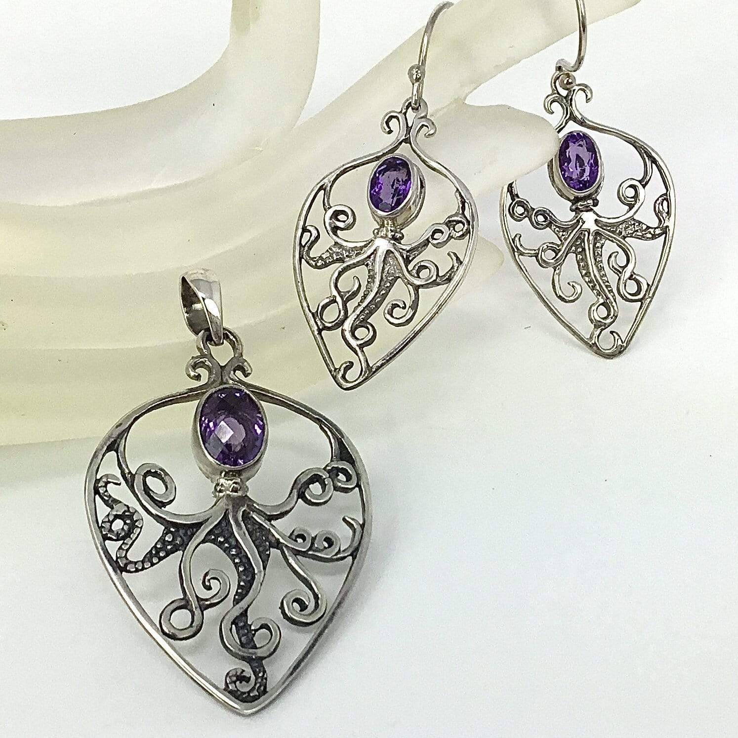Amethyst Pendant Earring Set Utopianorthwest 