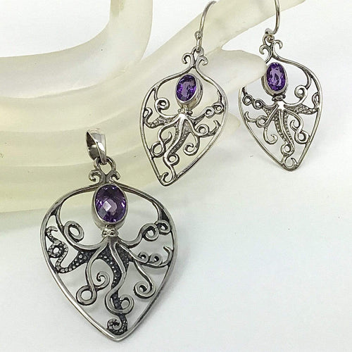 Amethyst Pendant Earring Set Utopianorthwest 
