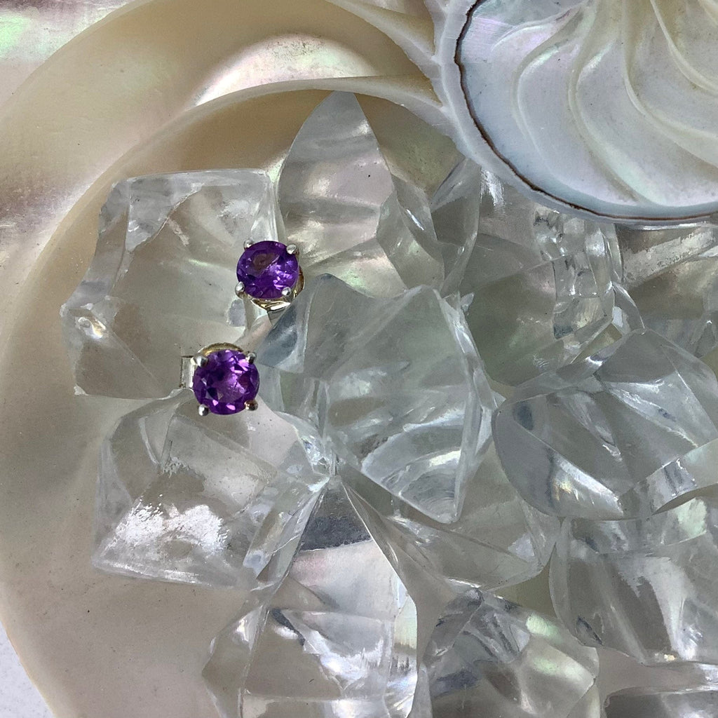 Amethyst Stud Earrings- February Birthstone Utopianorthwest 