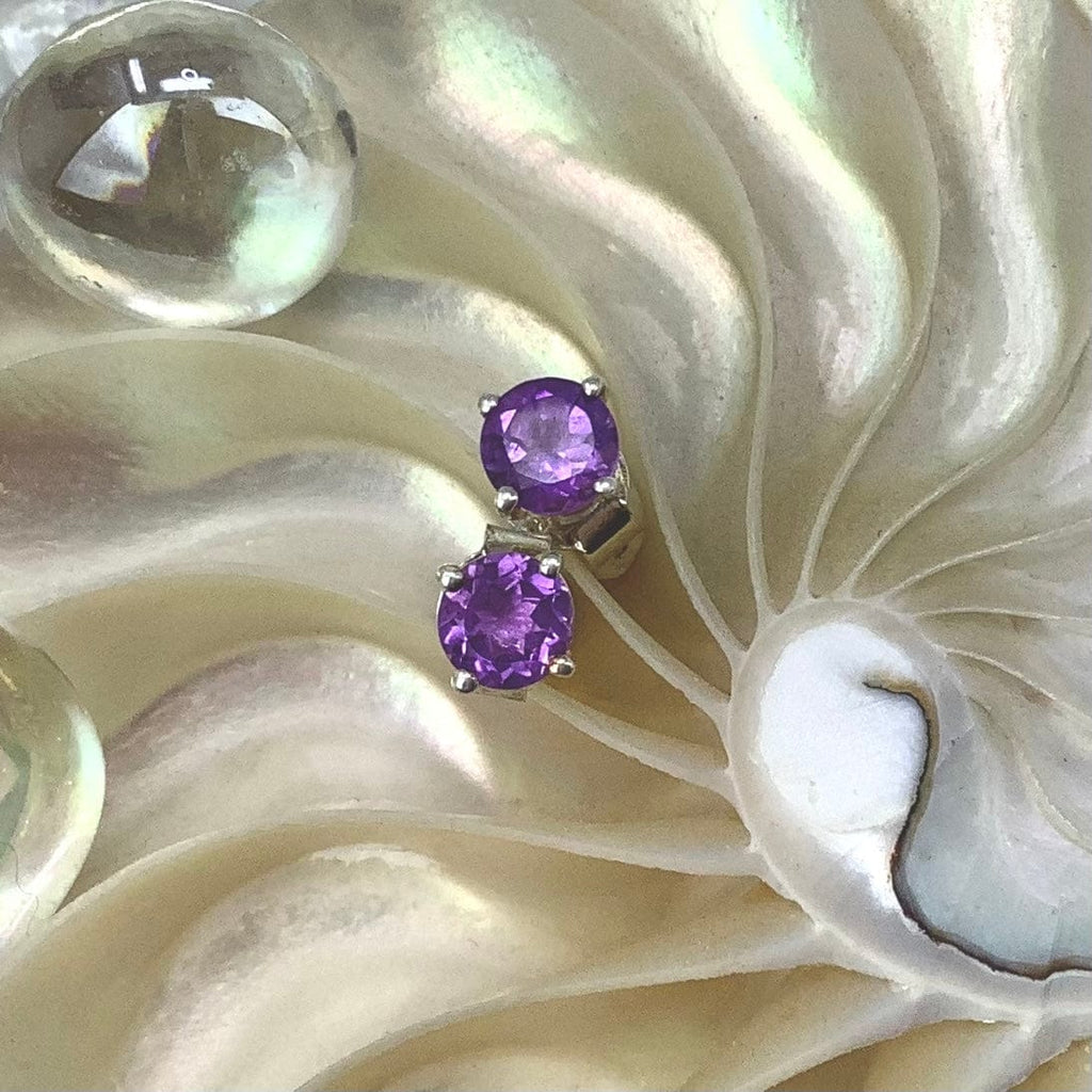 Amethyst Stud Earrings- February Birthstone Utopianorthwest 