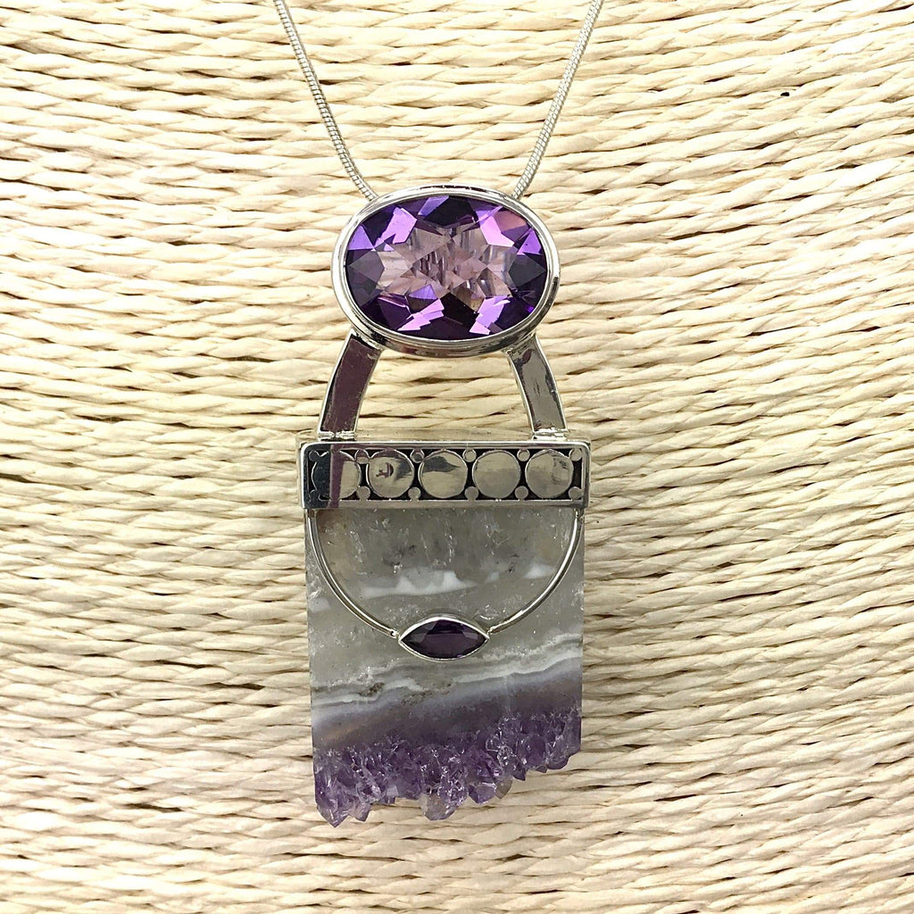 Amethyst W/ Geode Cut Necklace. Utopianorthwest 