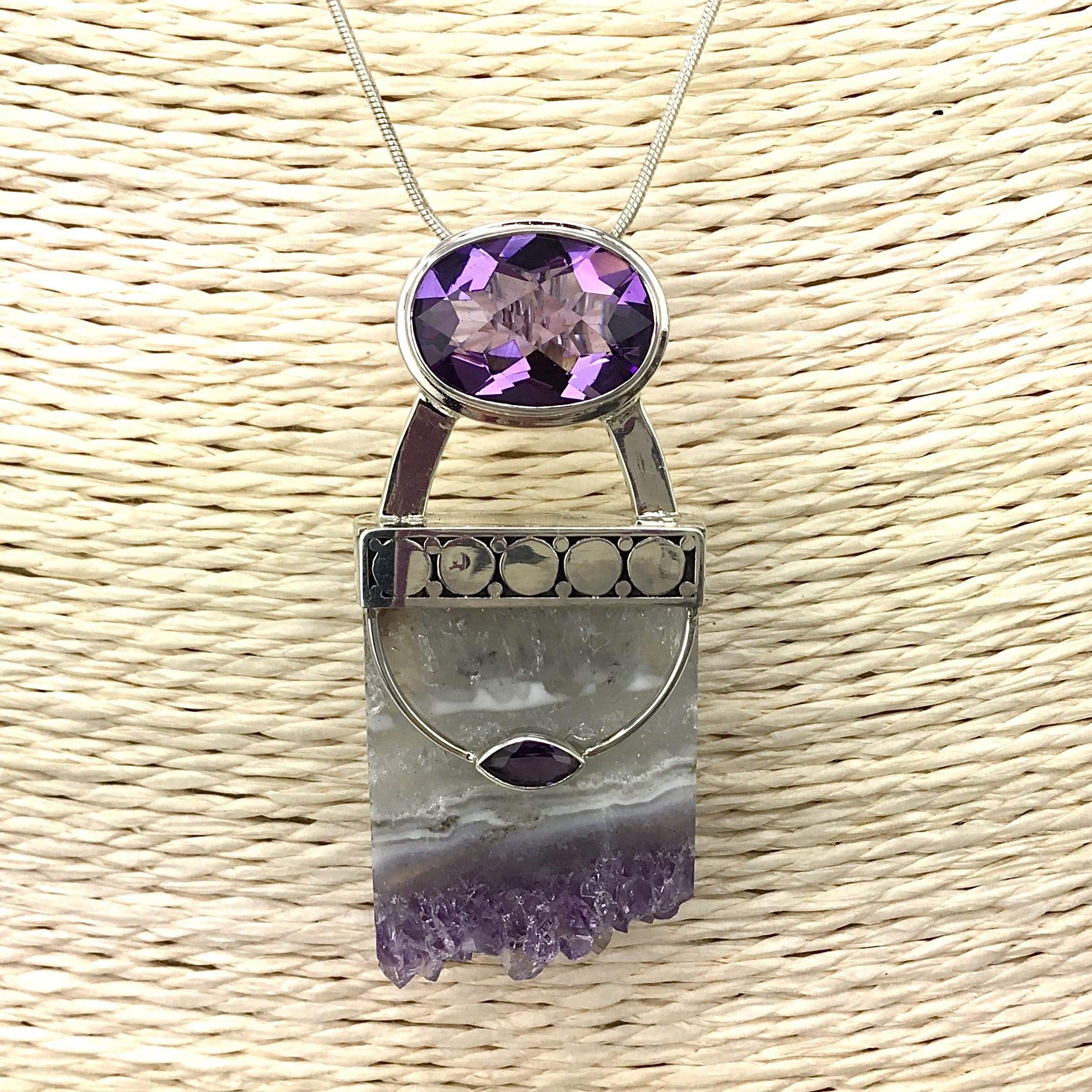 Amethyst W/ Geode Cut Necklace. Utopianorthwest 