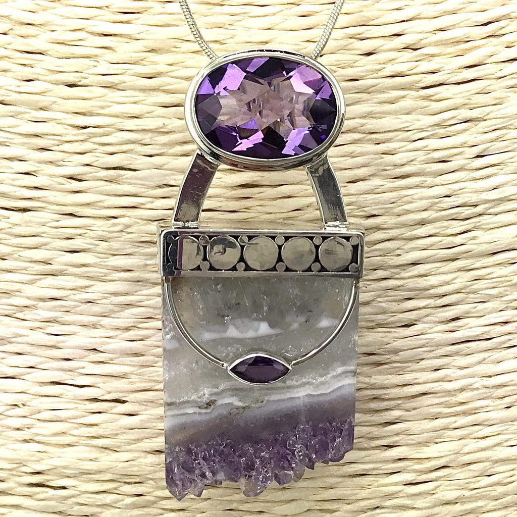 Amethyst W/ Geode Cut Necklace. Utopianorthwest 