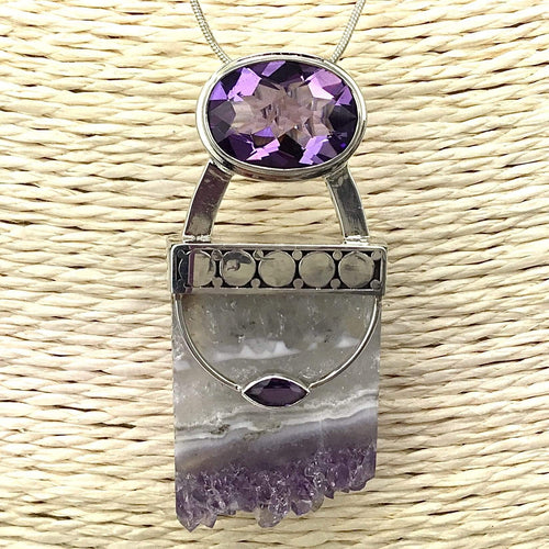 Amethyst W/ Geode Cut Necklace. Utopianorthwest 