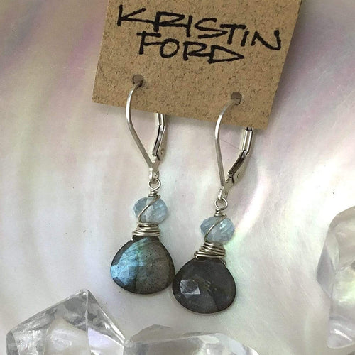 Aquamarine & Labradorite Earrings Utopianorthwest 