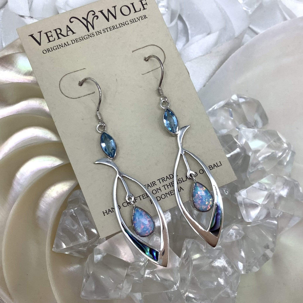 Blue Topaz & Opal earrings Utopianorthwest 