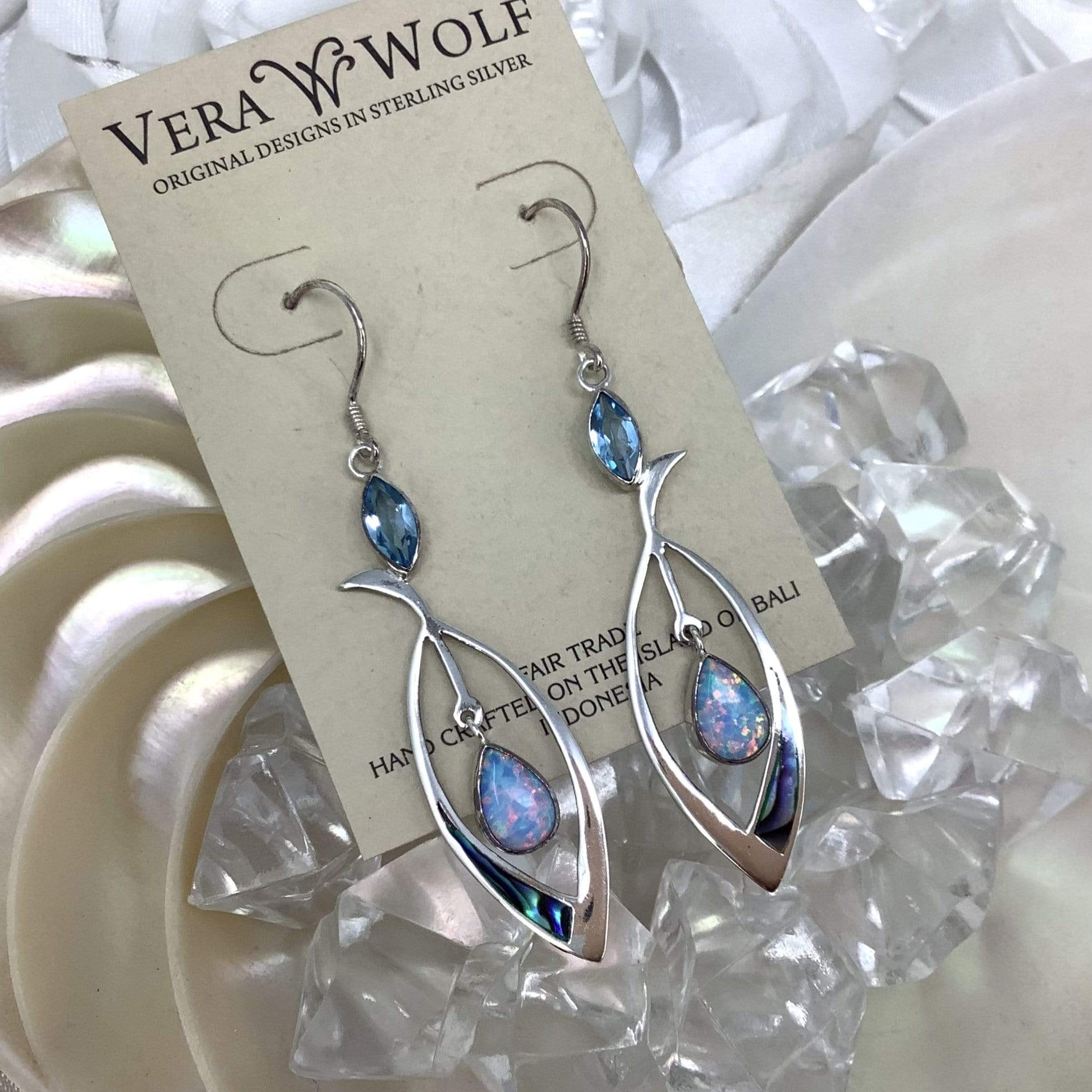 Blue Topaz & Opal earrings Utopianorthwest 