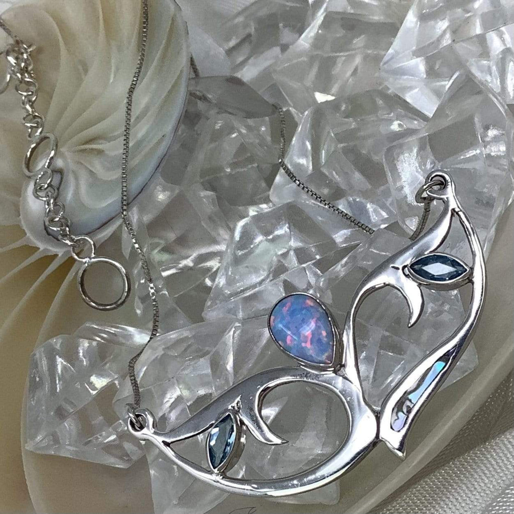 Blue Topaz & Opal Necklace Utopianorthwest 