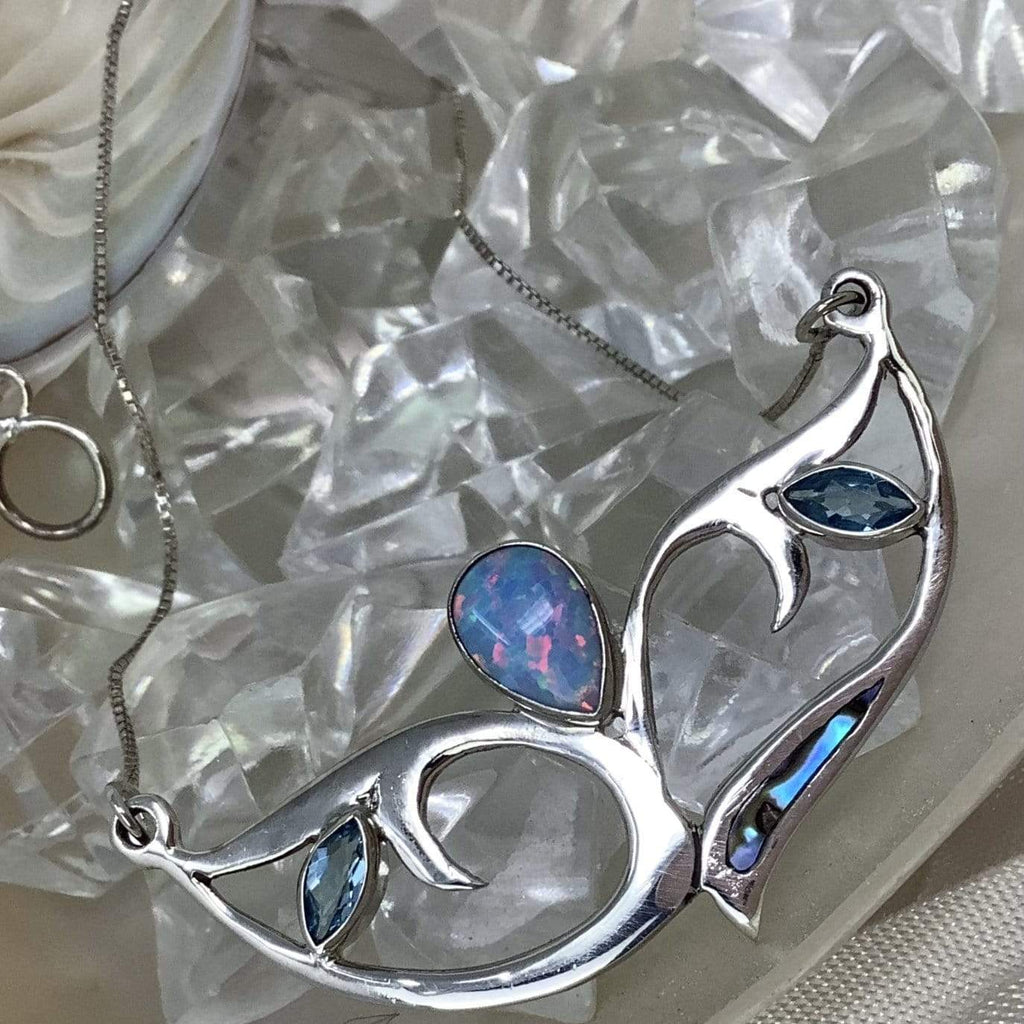 Blue Topaz & Opal Necklace Utopianorthwest 