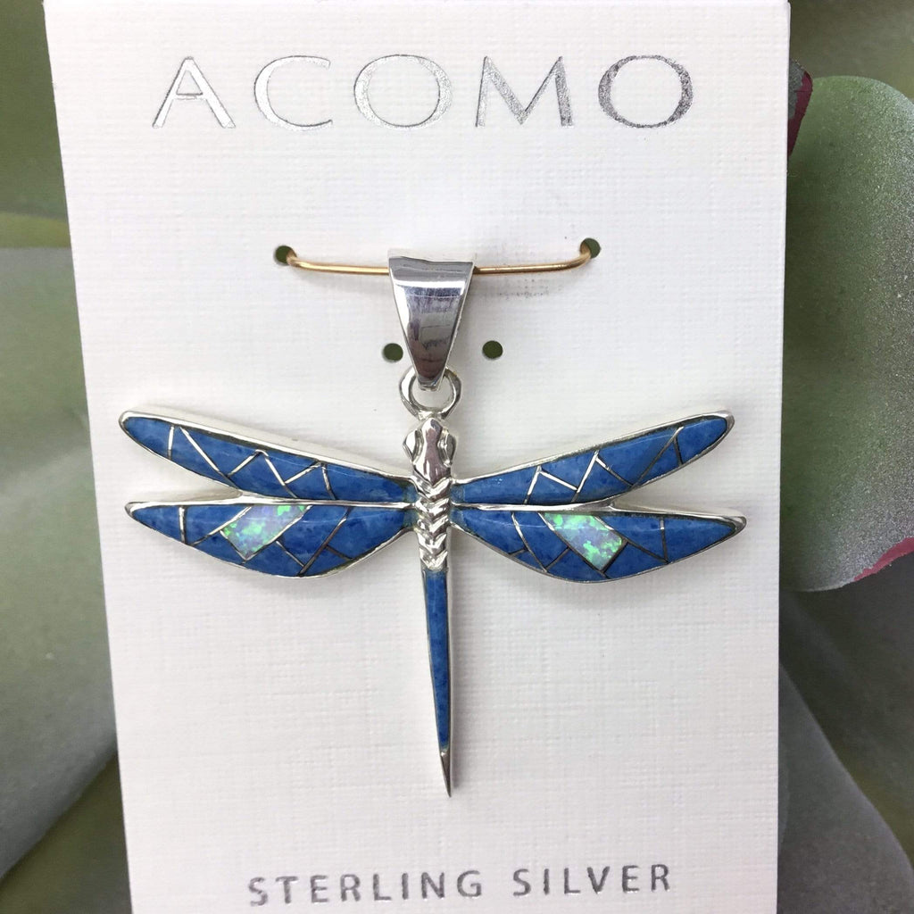 Denim Lapis Dragonfly Pendant Utopianorthwest 