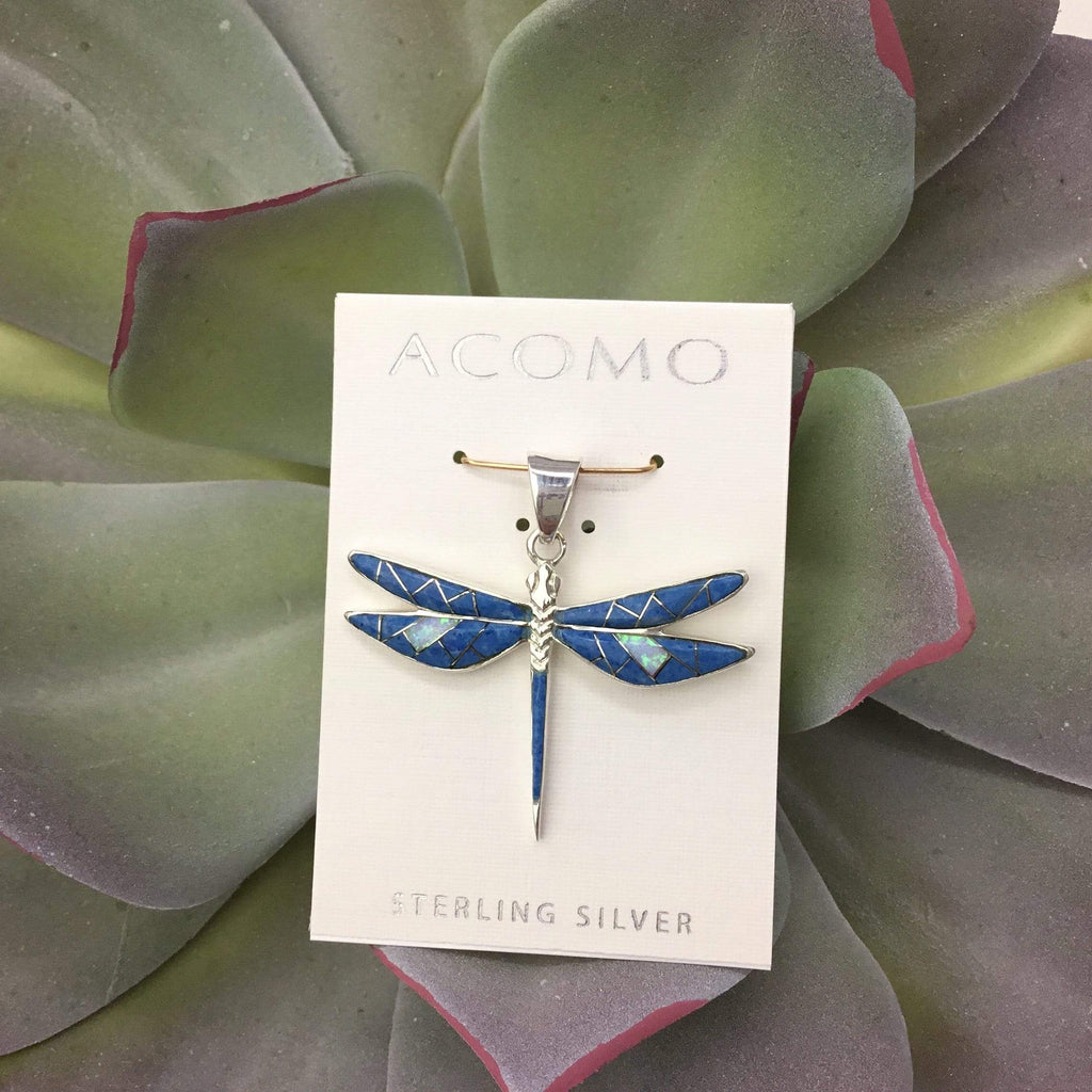 Denim Lapis Dragonfly Pendant Utopianorthwest 