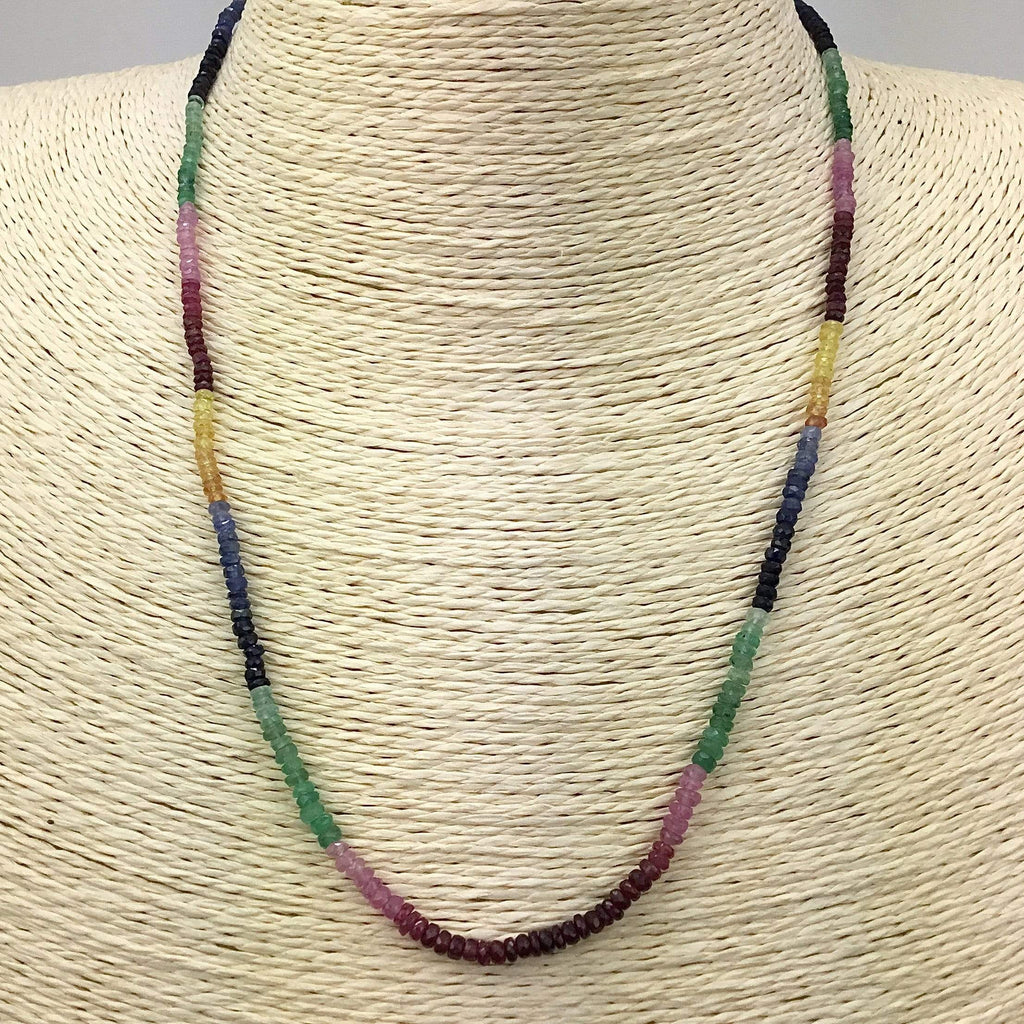 Emeralds, Sapphires, Rubies & Tourmalines- Precious Gemstone Necklace emeralds Utopianorthwest 