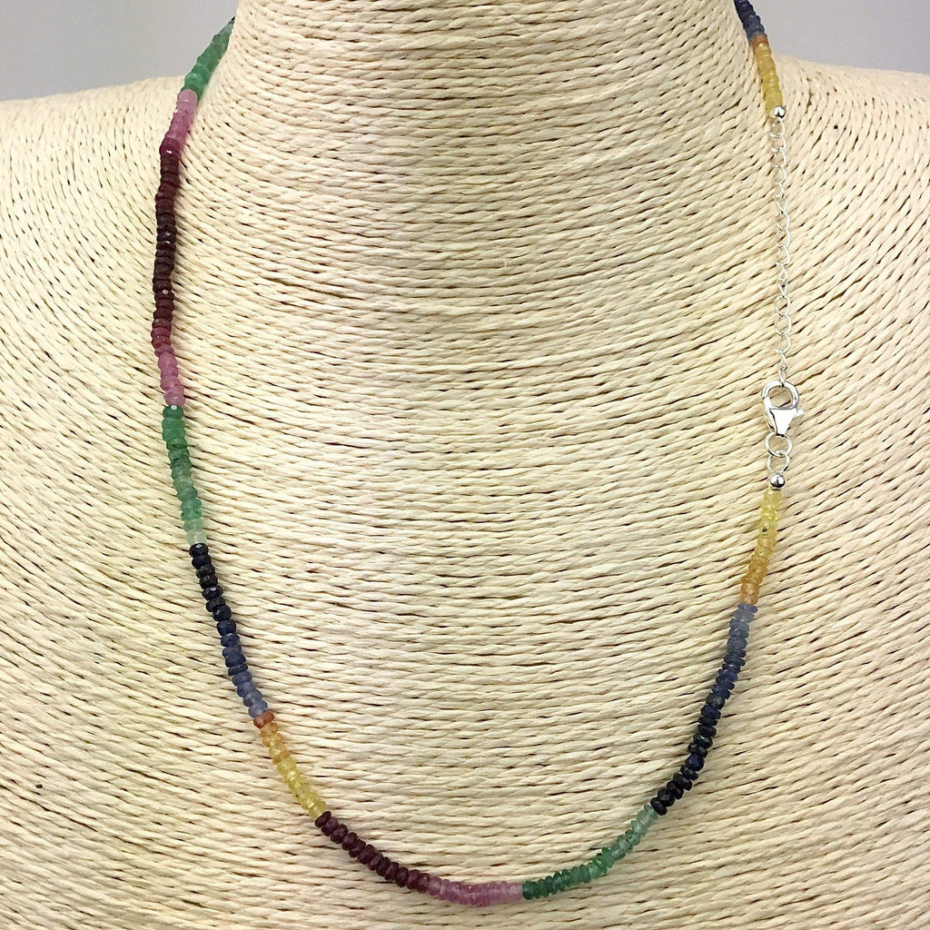 Emeralds, Sapphires, Rubies & Tourmalines- Precious Gemstone Necklace emeralds Utopianorthwest 