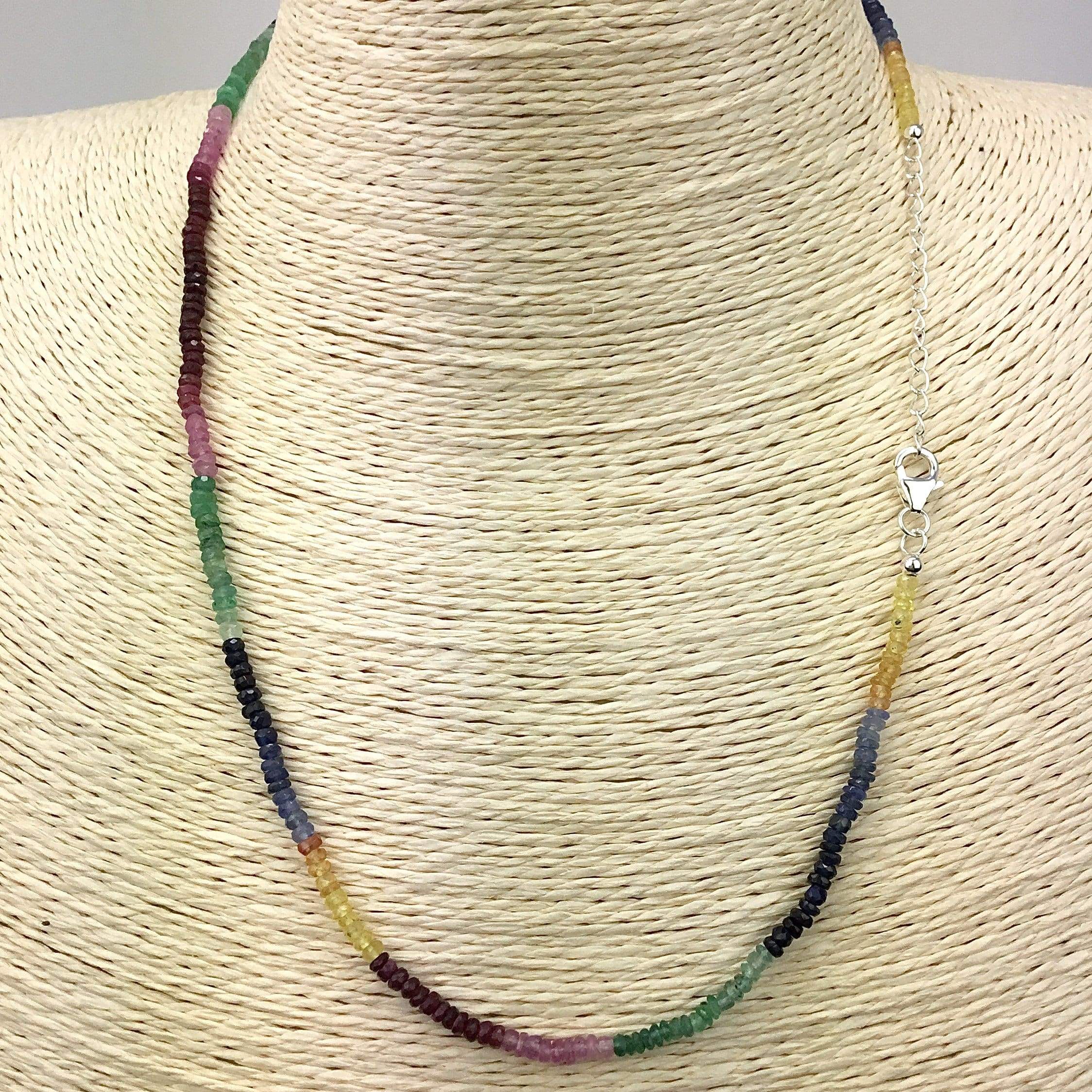 Emeralds, Sapphires, Rubies & Tourmalines- Precious Gemstone Necklace emeralds Utopianorthwest 