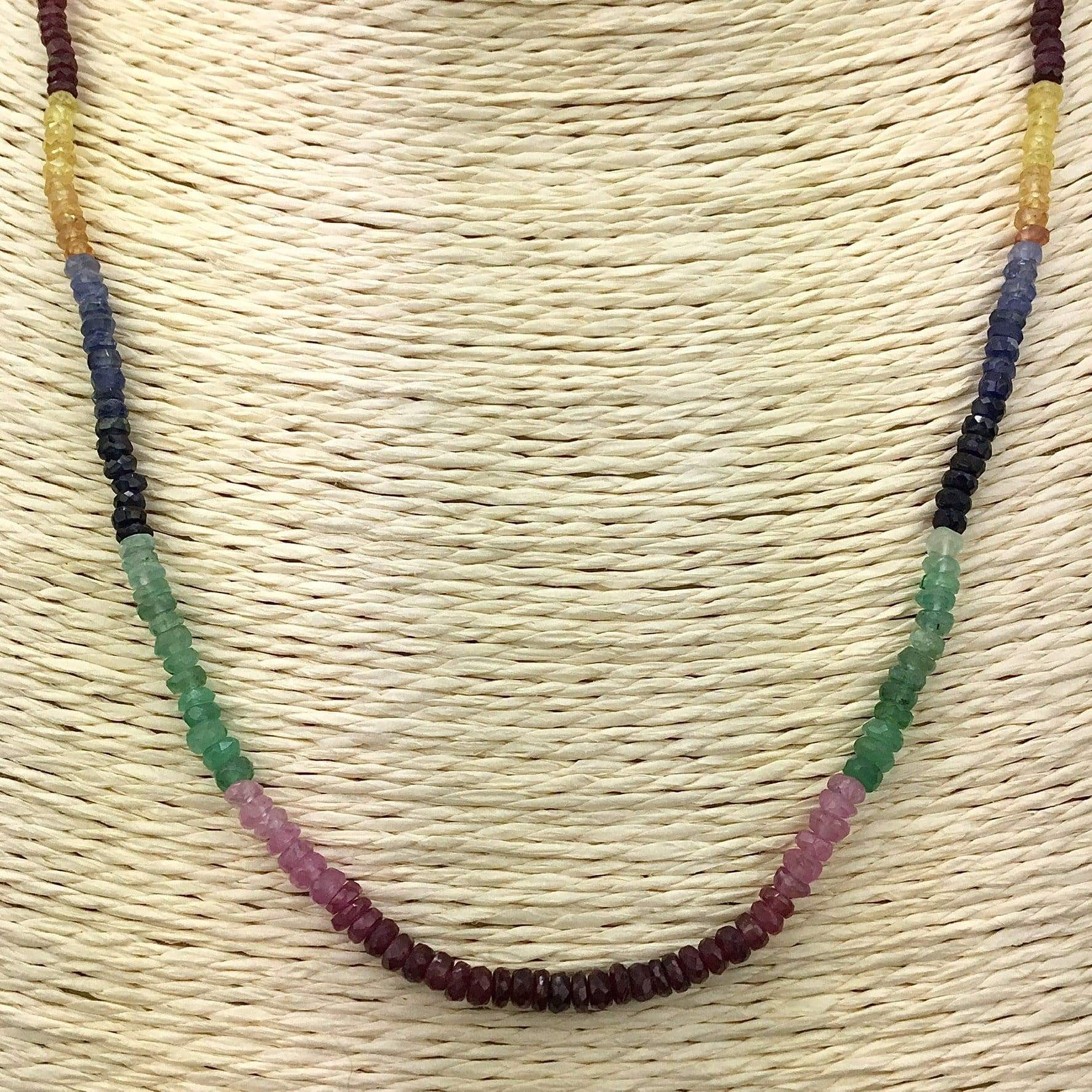 Emeralds, Sapphires, Rubies & Tourmalines- Precious Gemstone Necklace emeralds Utopianorthwest 