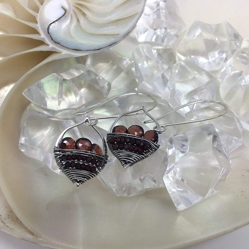 Garnet Earrings- January Birthstone earrings Utopianorthwest 