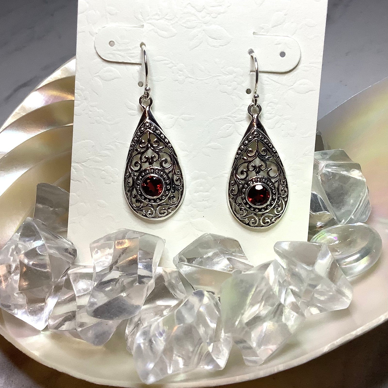 Garnet Earrings January Birthstone
