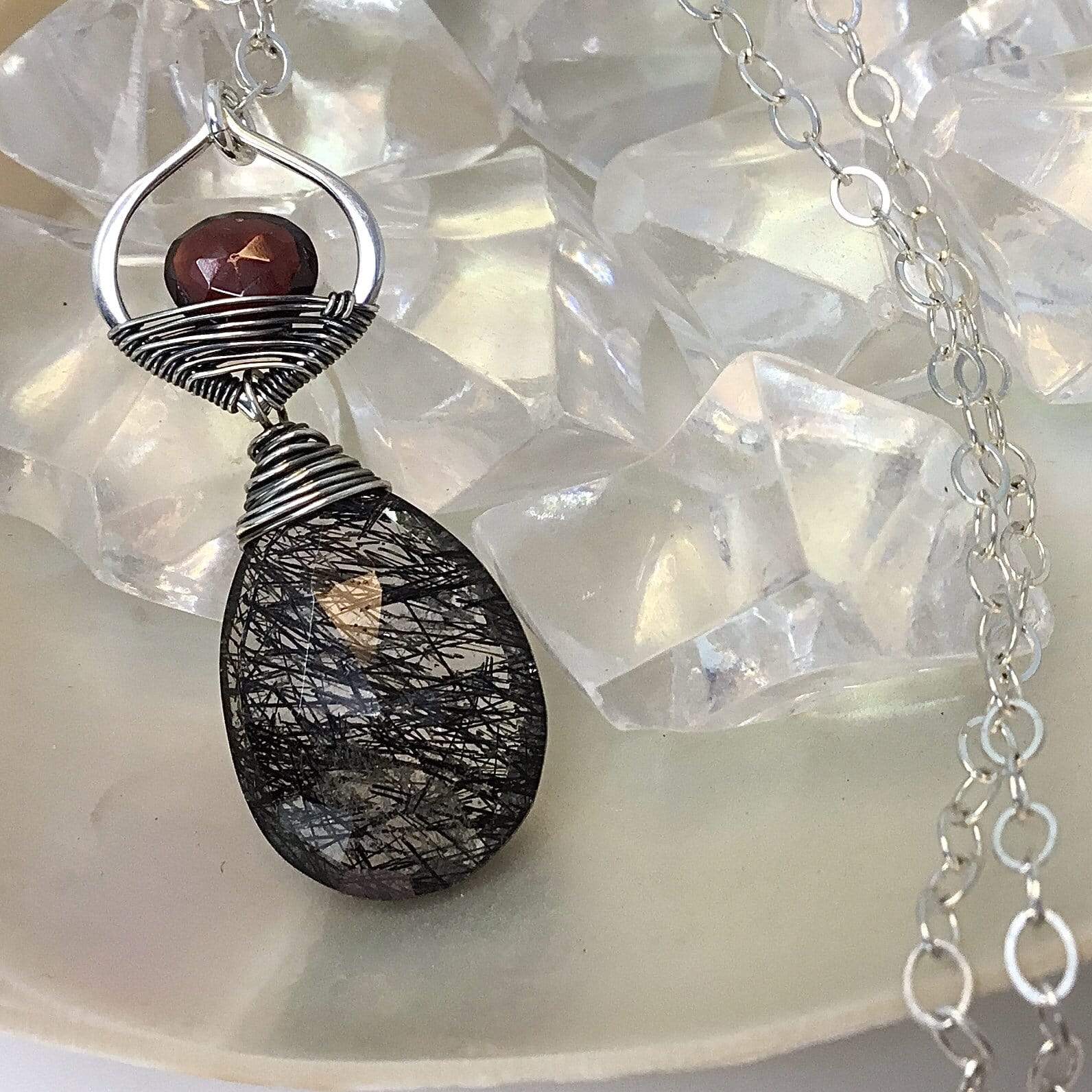 Garnet Necklace & Tourmaline Necklace Utopianorthwest 