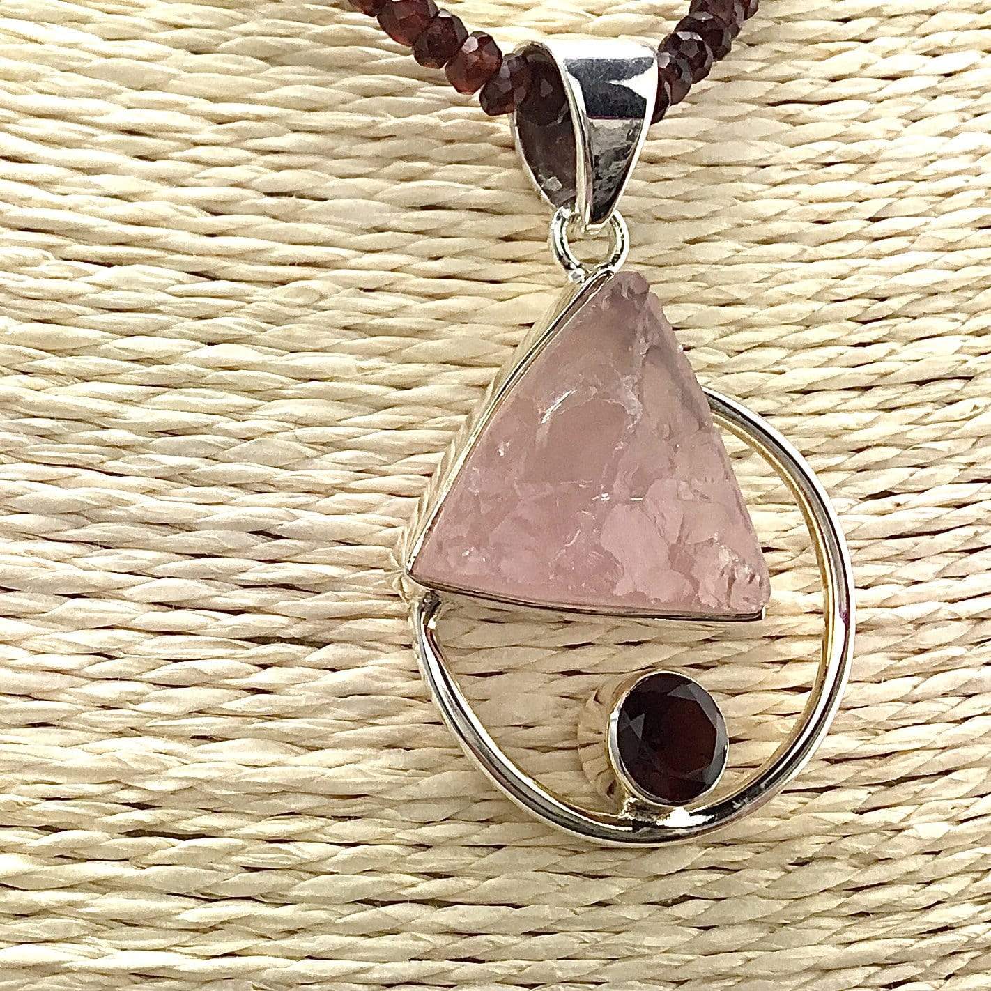 Garnet & Rose Quartz  Necklace Utopianorthwest 