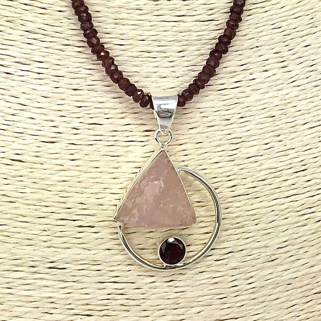 Garnet & Rose Quartz  Necklace Utopianorthwest 