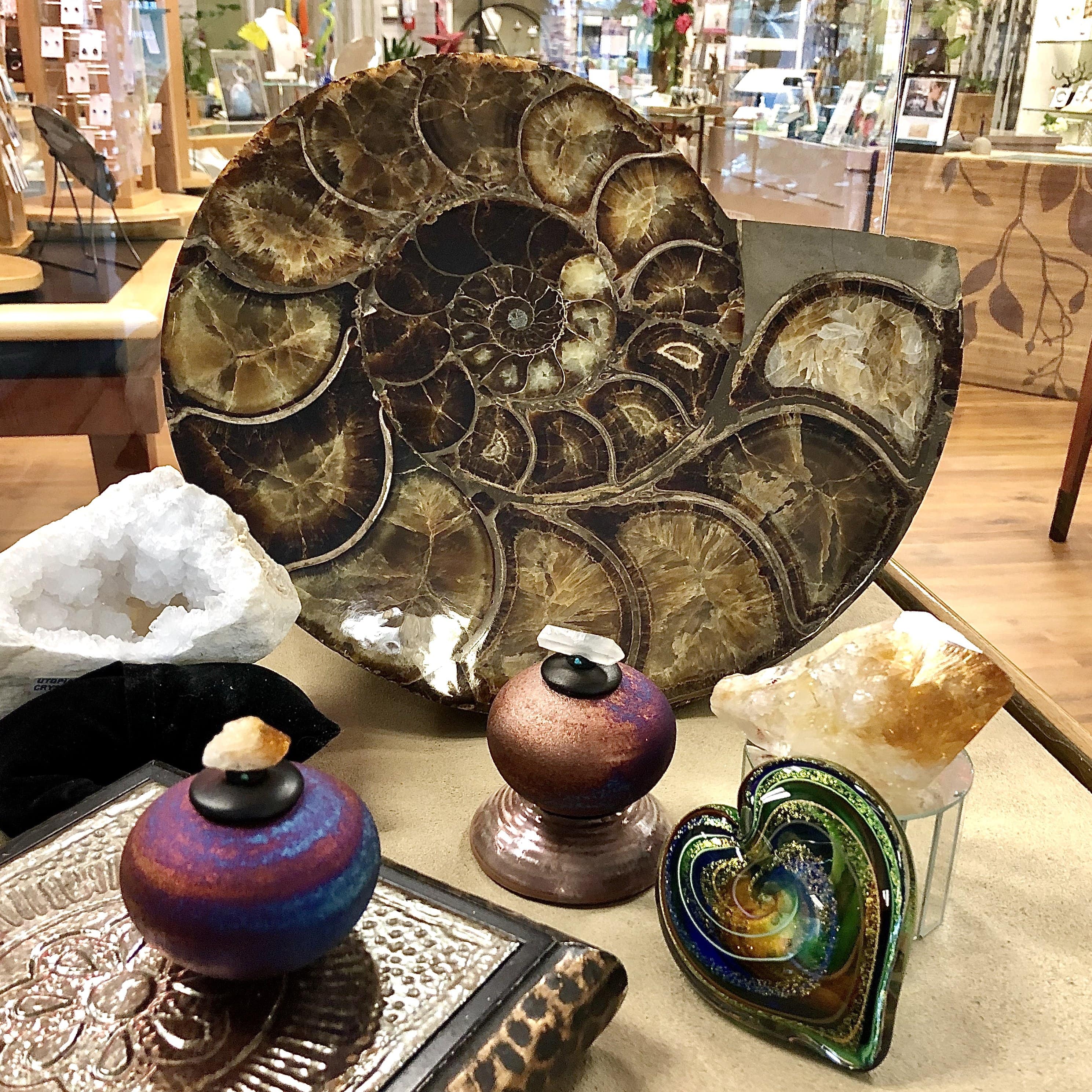 Home Decor- Fossils, Crystals, Art Glass, Pottery Utopianorthwest 
