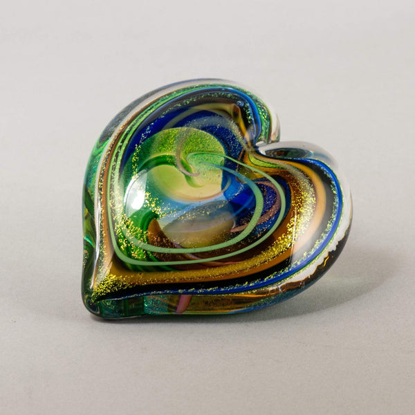 Home Decor- Fossils, Crystals, Art Glass, Pottery Utopianorthwest  Approximately 3.5” wide / Glass Heart