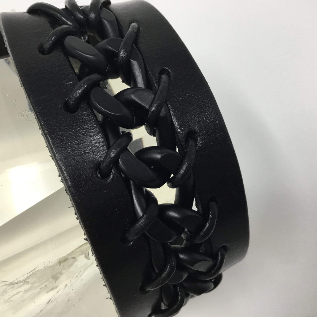 Men’s Leather Link Bracelet Utopianorthwest 