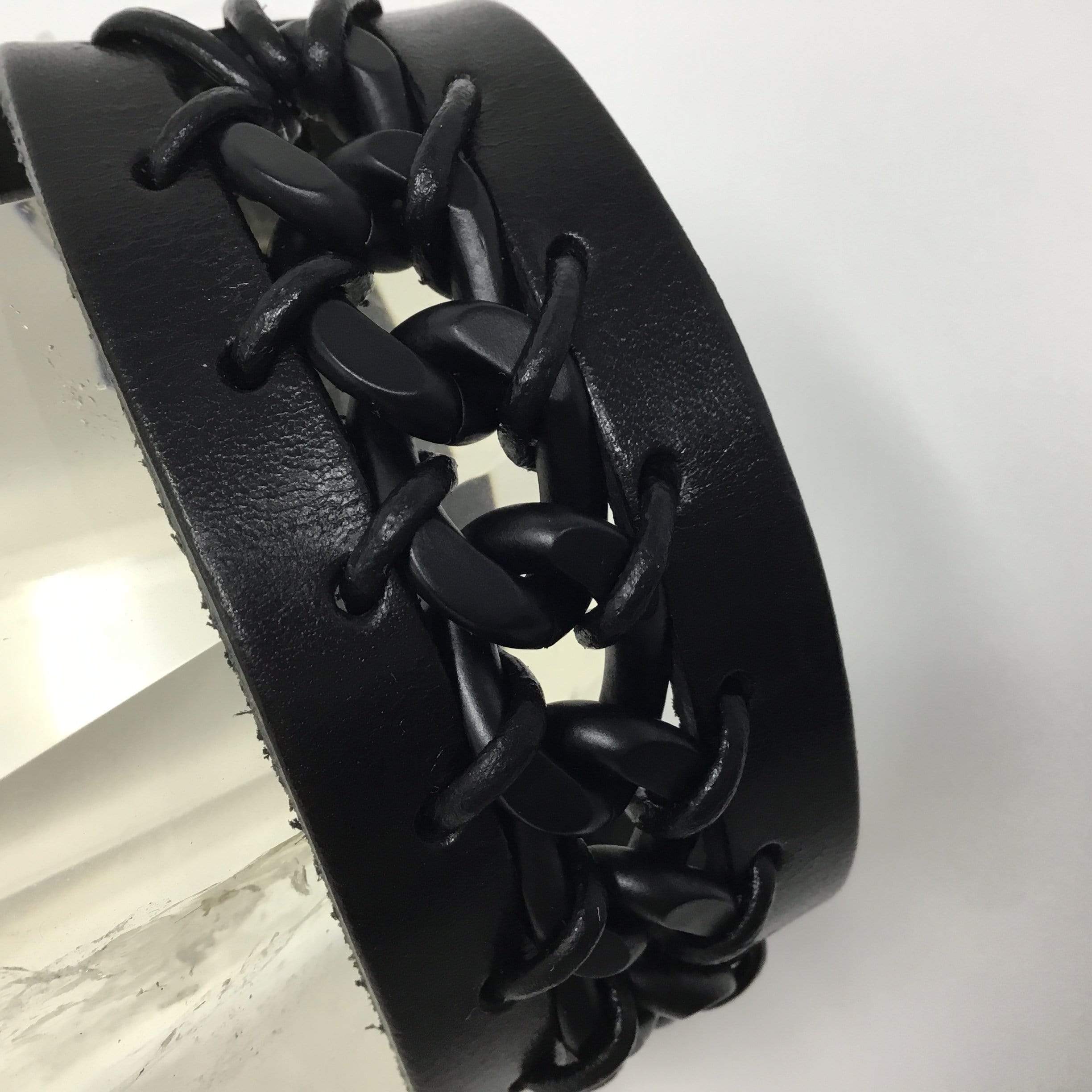 Men’s Leather Link Bracelet Utopianorthwest 