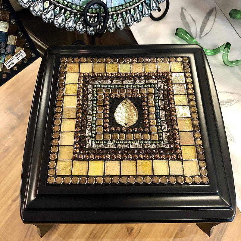 Mosaic Jewelry Box Utopianorthwest  Available in Gold w/ earthy tones of bronze & browns. / 9 x 9