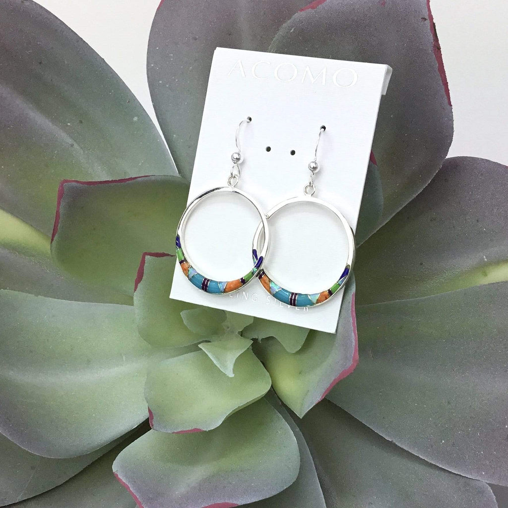 Multi Stone Inlay Earrings Utopianorthwest 
