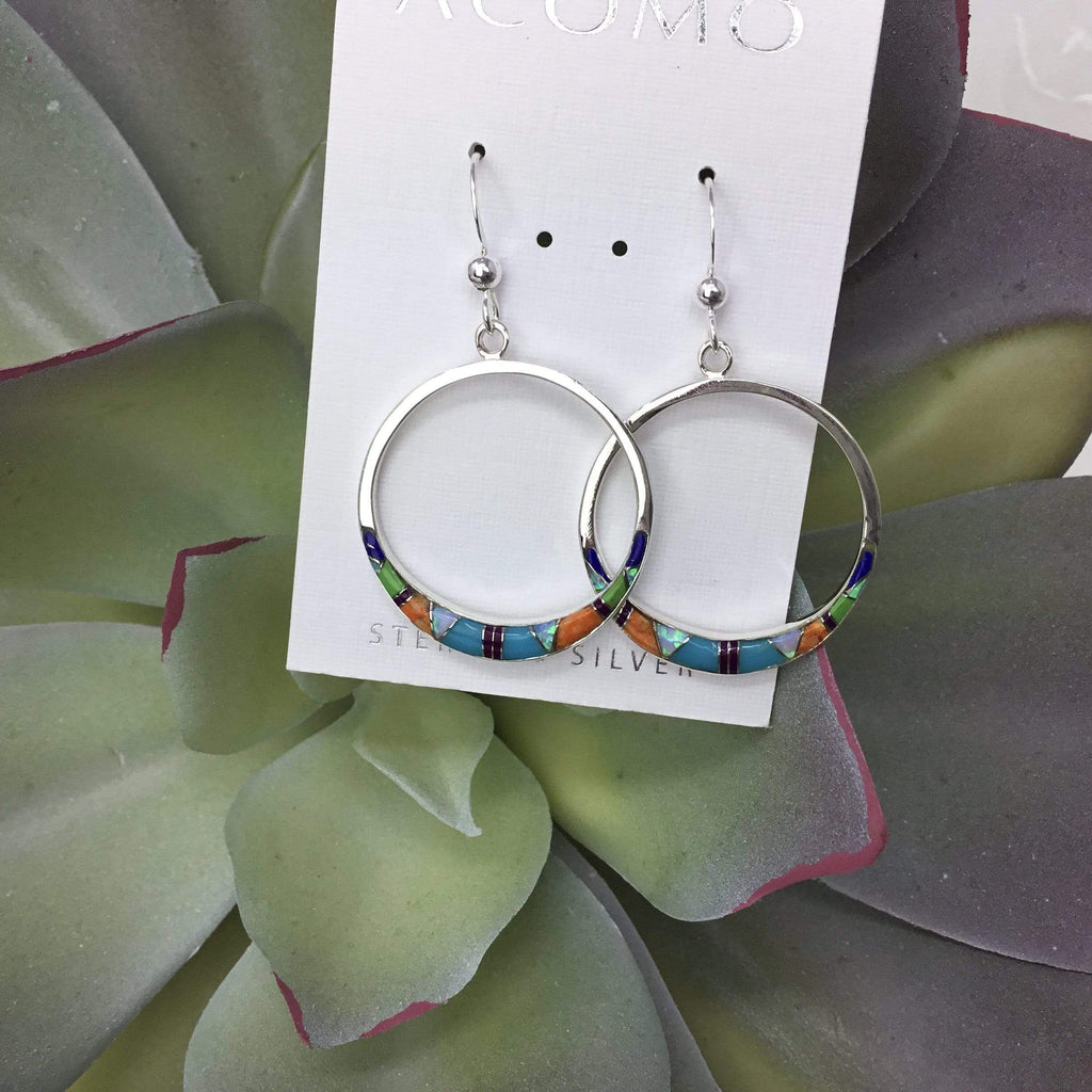 Multi Stone Inlay Earrings Utopianorthwest 