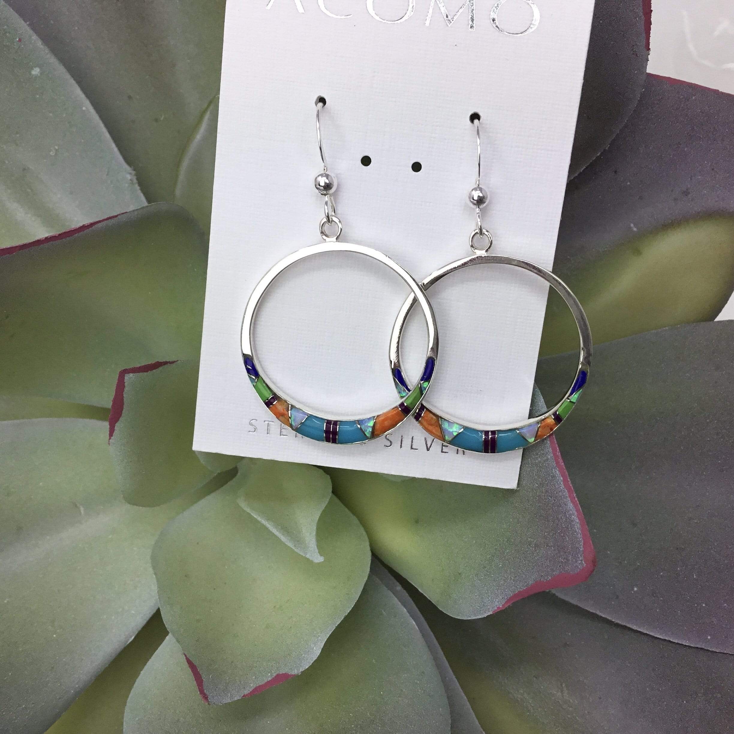 Multi Stone Inlay Earrings Utopianorthwest 